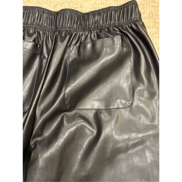 Avec Les Filles Women's Faux Leather Lined Ankle Zip Jogger Pants Black Large - Picture 7 of 9